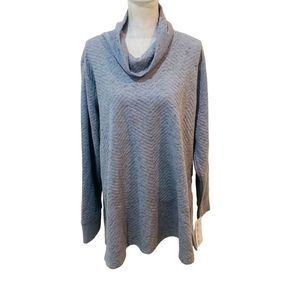 NWT RBX cowl neck lightweight gray blue textured sweatsuit  size 3x